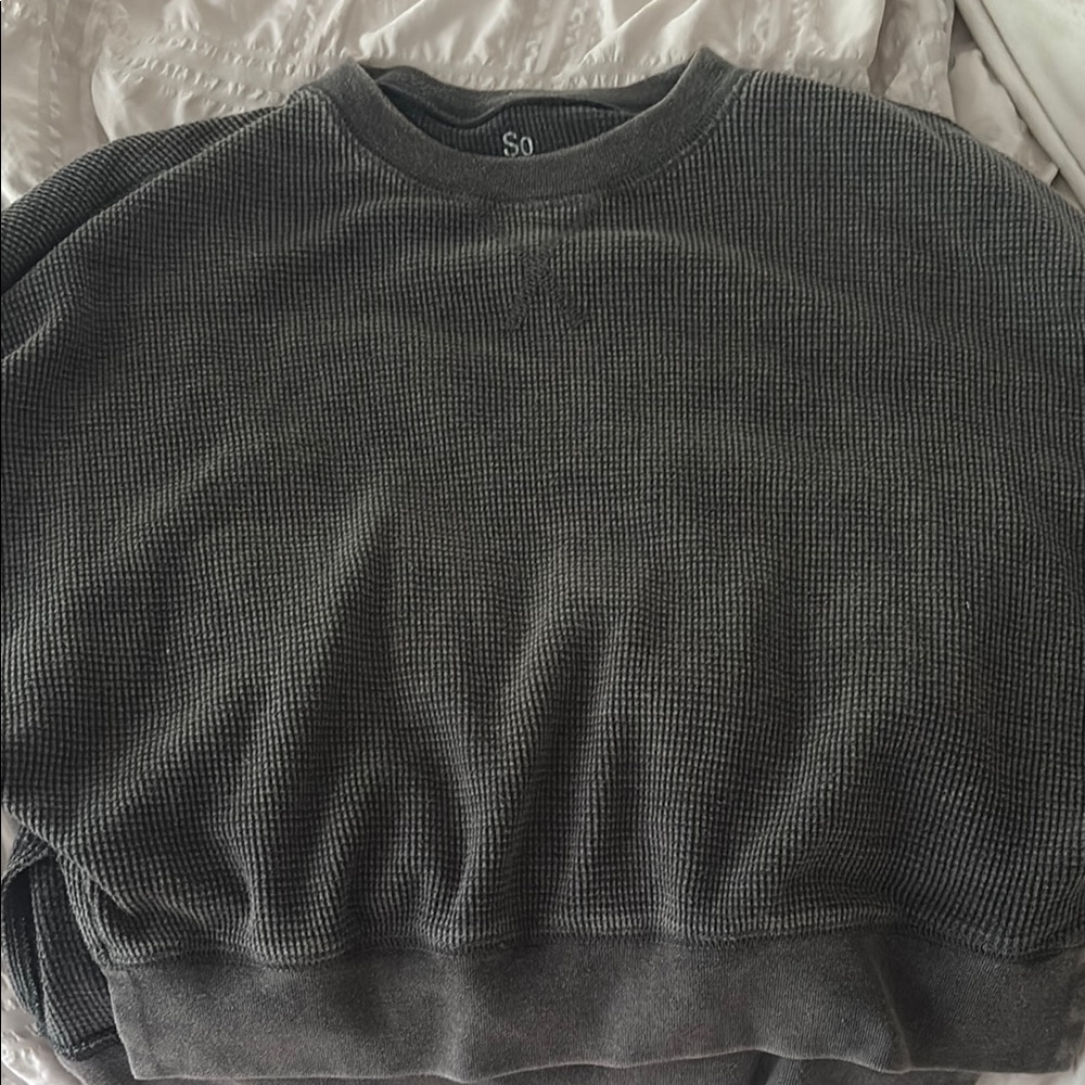 SO Gray Crewneck Sweater Soft Casual Style